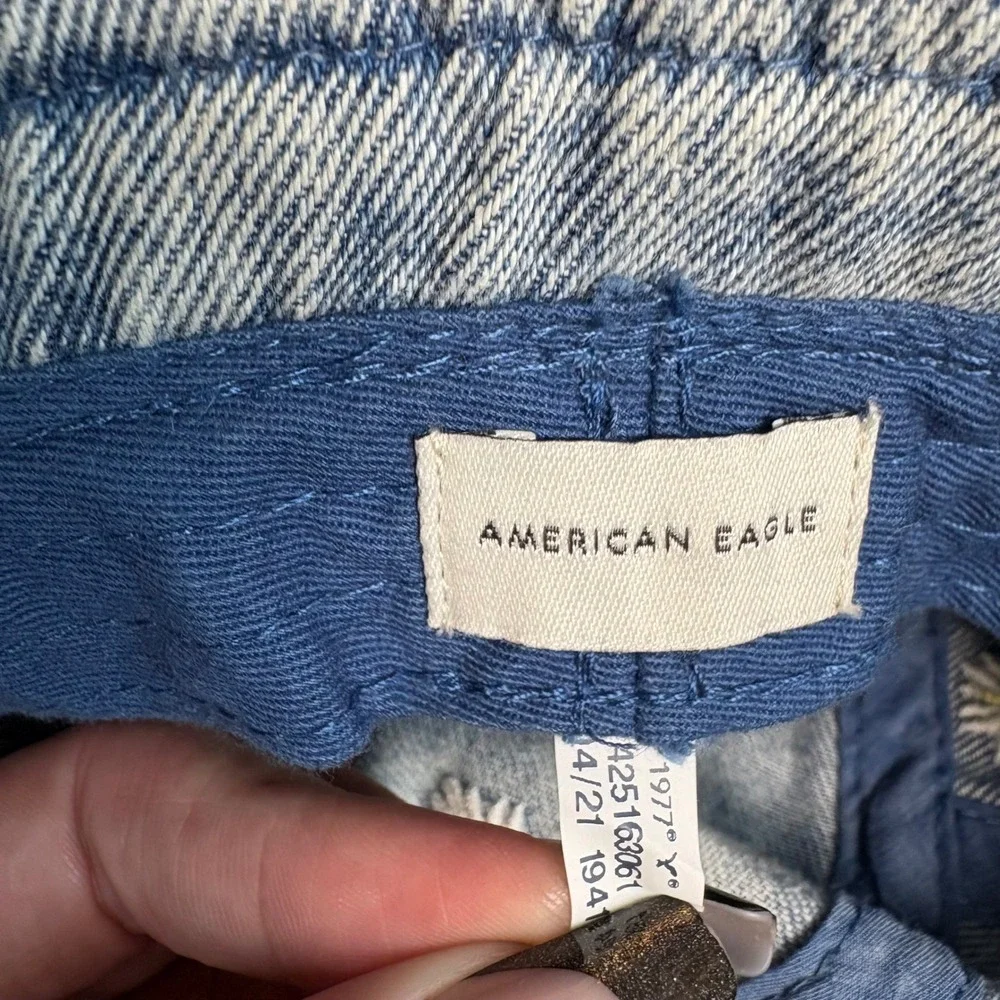 American Eagle Denim Daisy Bucket Hat Blue Floral Y2K 90s Festival